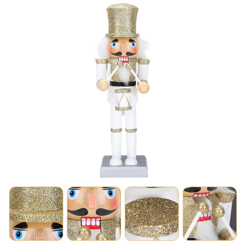 White Wooden Nutcracker Soldier Doll Christmas Decor Y30384