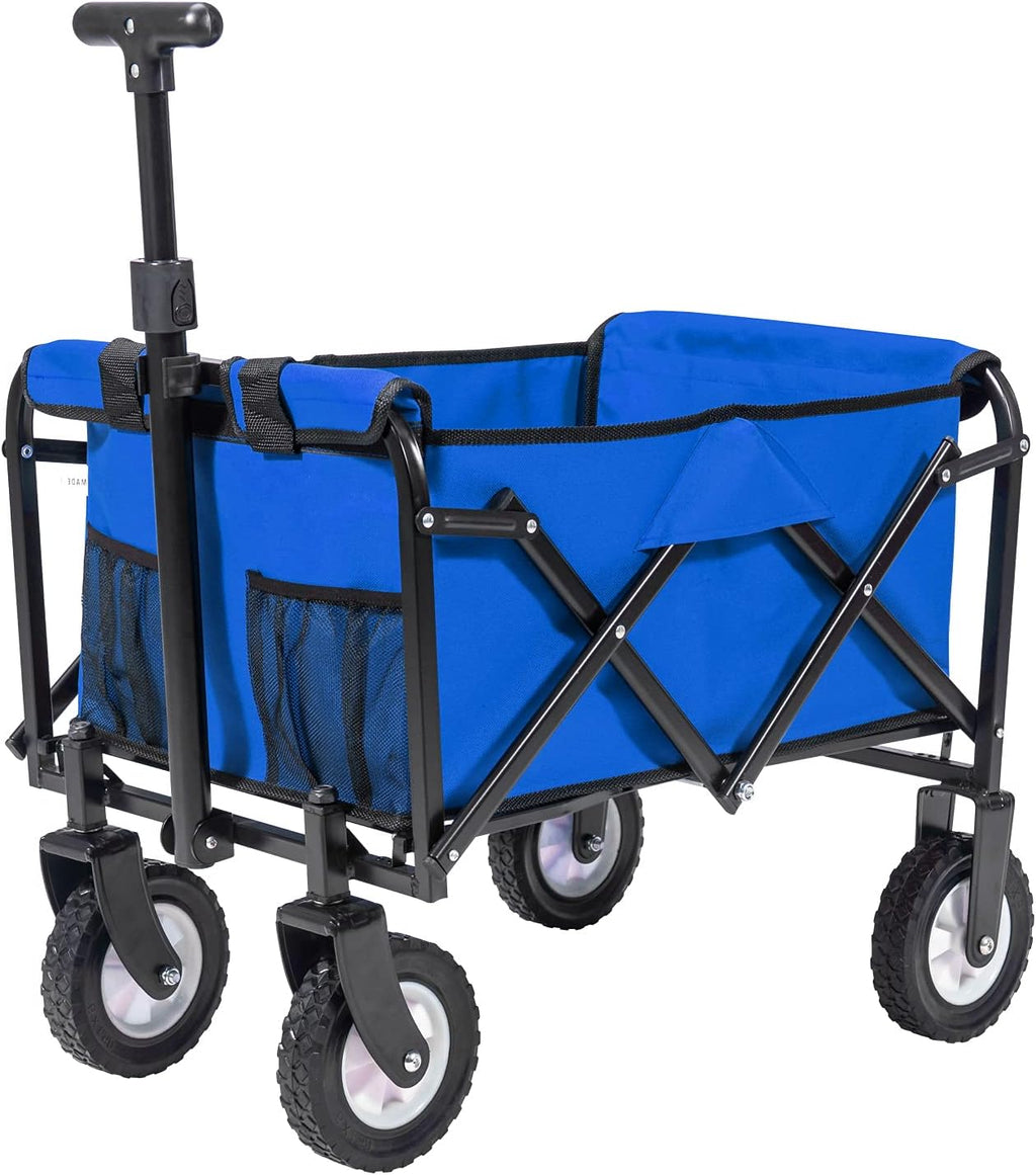 Collapsible Folding Wagon Utility Pull Cart Blue E193908