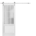 White Solid MDF Barn Door with Rail Kit T65482