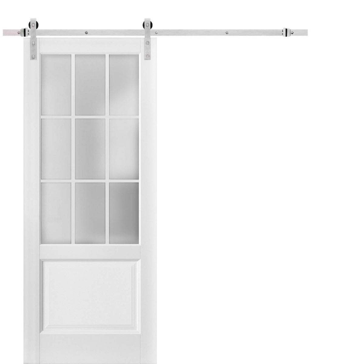 White Solid MDF Barn Door with Rail Kit T65482