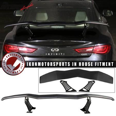 Universal Adjustable Trunk Spoiler Wing Black ABS F480