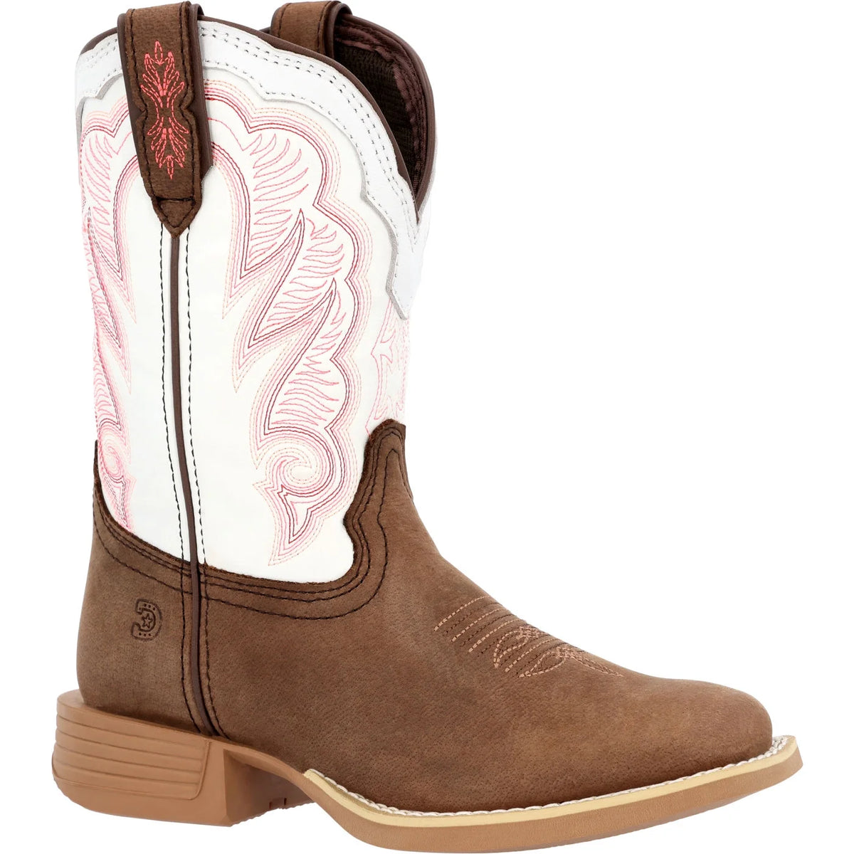 Little Kid's Brown and White Western Boot D1667