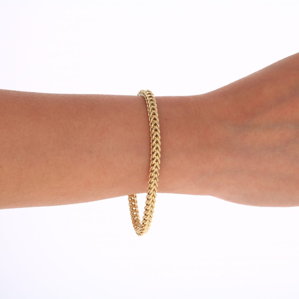 10k Yellow Gold 4mm Franco Chain Bracelet 7" - 9" F315