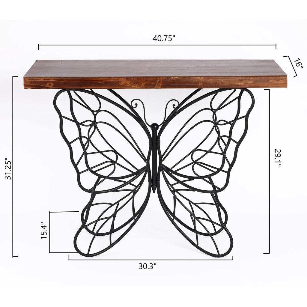 Wood Top Metal Accent Console And Entry Table G641040
