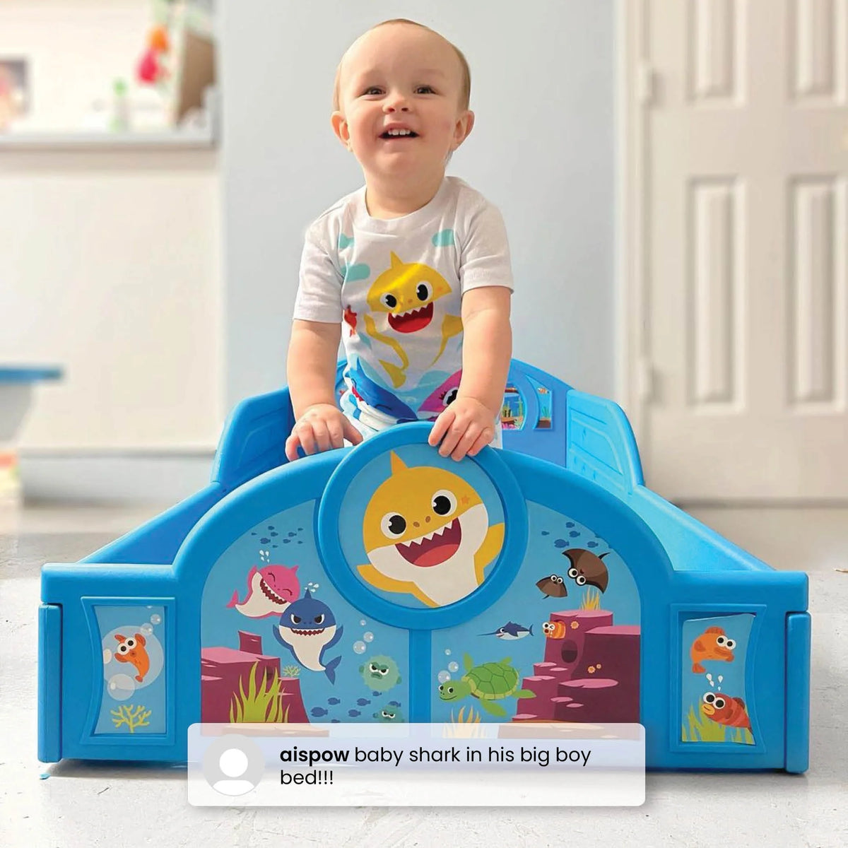 Plastic Toddler Bed with Attached Guardrails S676708