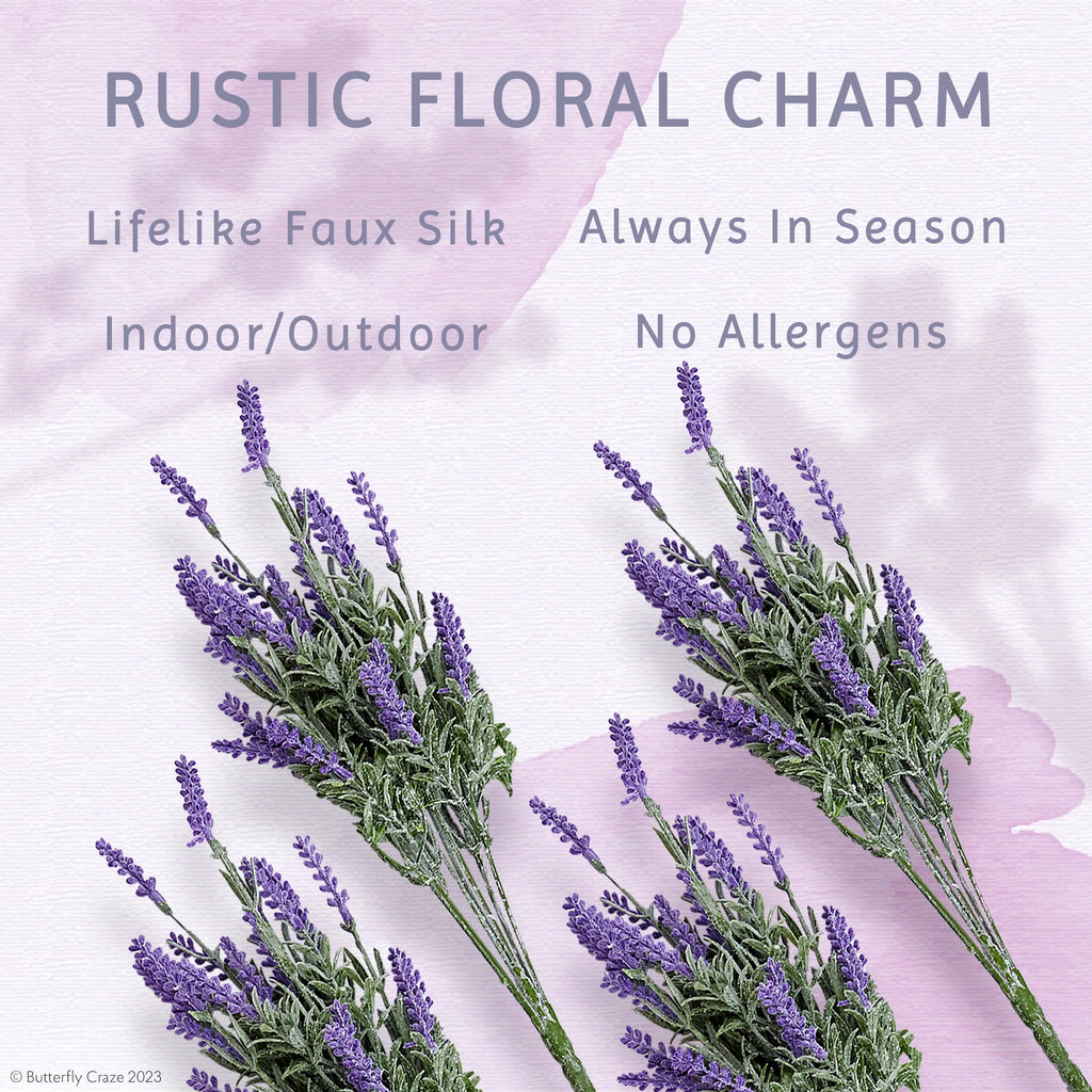 Artificial Lavender 4-Piece Bundle Faux Silk Plants Z4995