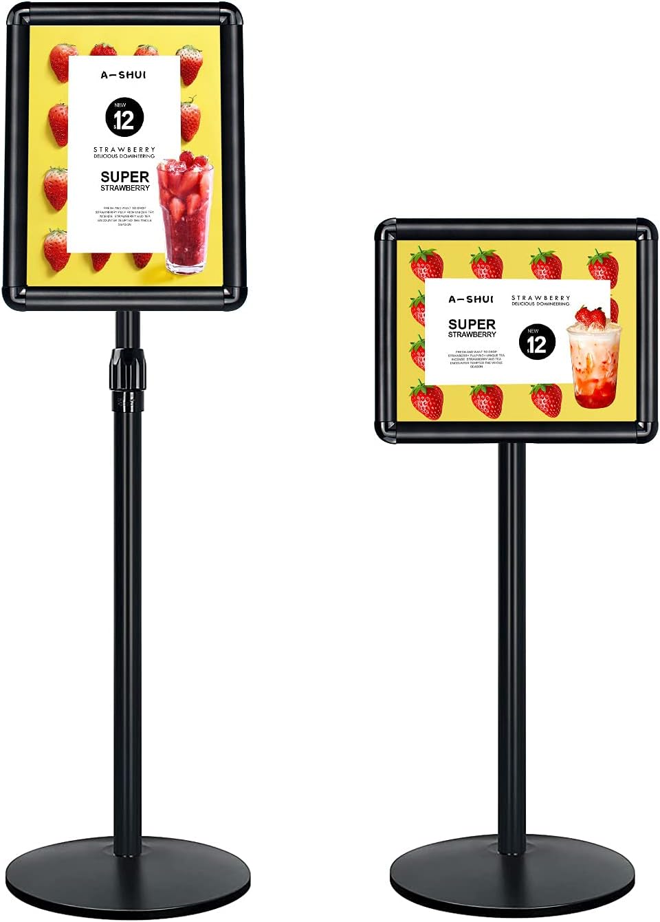 Heavy Duty Floor Standing Sign Holder with Cast Iron Base W43221