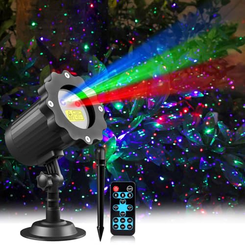 Waterproof RGB Laser Projector Lights with RF Remote and Timer V971
