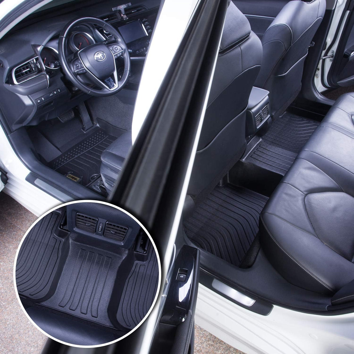 Black Heavy Duty All Weather Floor Mats for Toyota Corolla 2014-2019 Front and Rear Car Carpet O73657