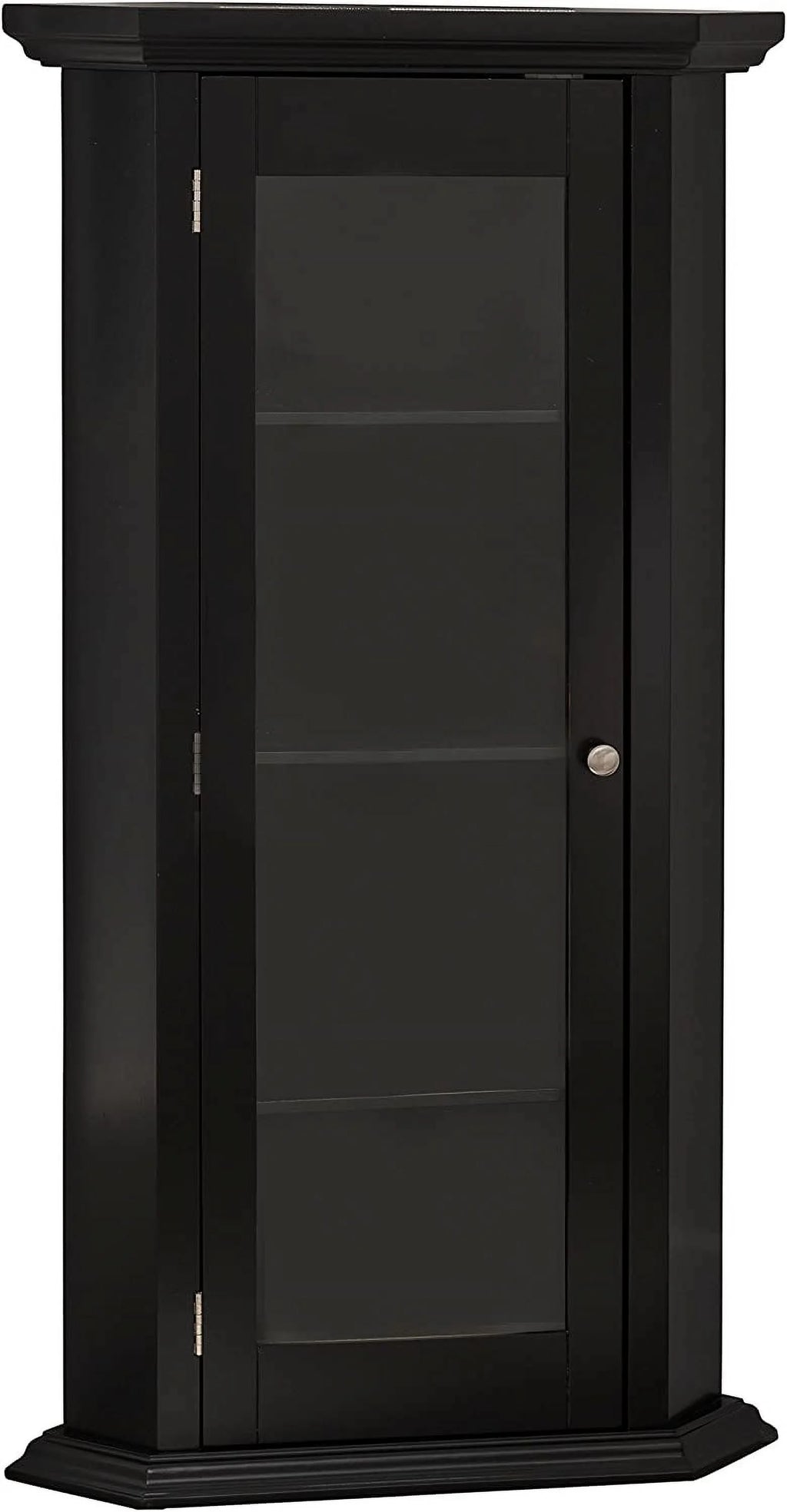 Black Corner Accent Display Wood Curio Cabinet N670