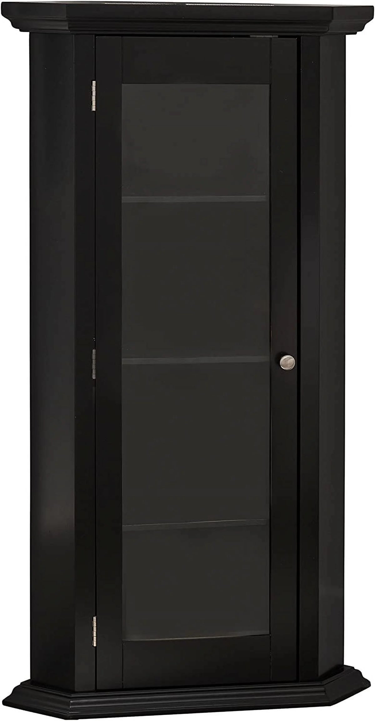 Black Corner Accent Display Wood Curio Cabinet N670