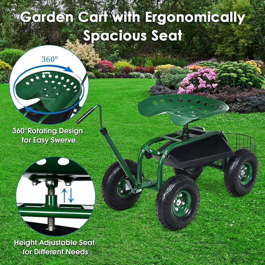 Garden Cart Rolling Work Seat K650892