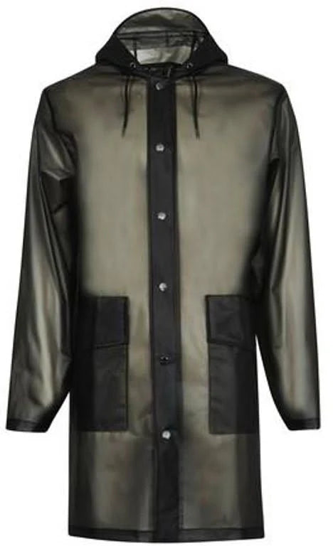 Foggy Black Hooded Coat R5457