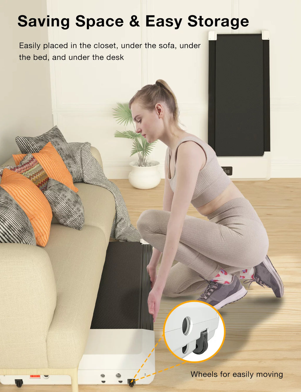 2.5Hp Walking Pad Treadmill with Remote Control and LED Display I80774