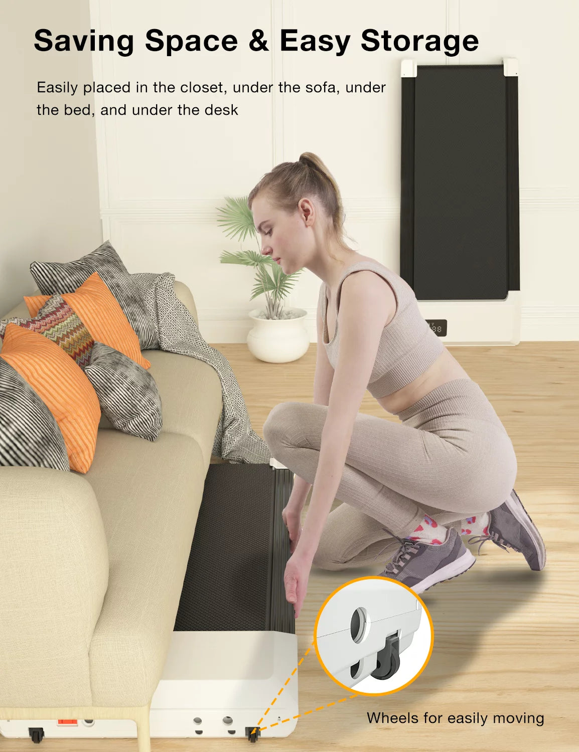 2.5Hp Walking Pad Treadmill with Remote Control and LED Display I80774