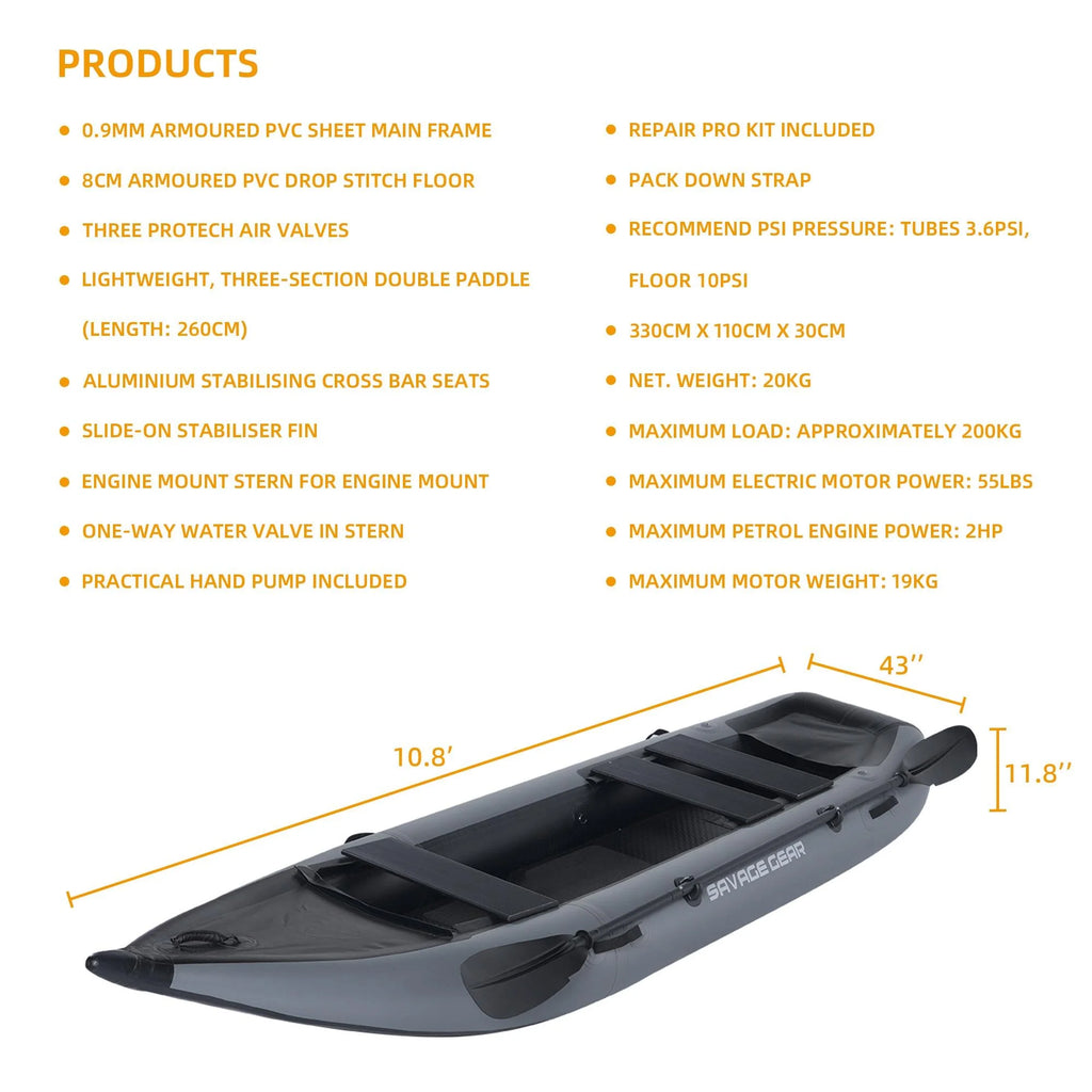 2 Person Inflatable PVC Kayak Boat with Pump and Paddle U879