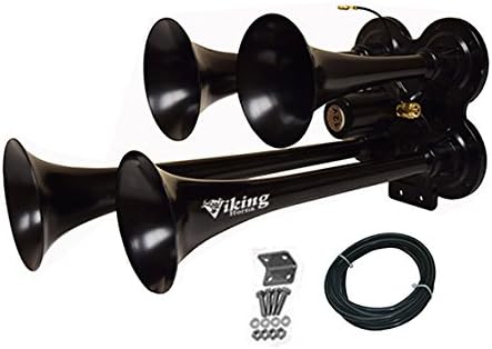 4 Black Trumpets Train Air Horn Kit X78278