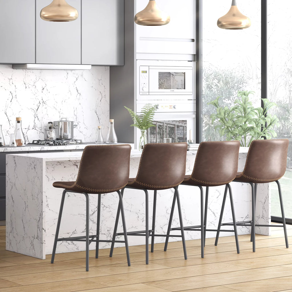 Set of 4 Bar Stools with Back and Footrest L20427