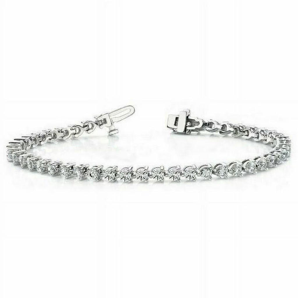14K White Gold Tennis Bracelet F650962