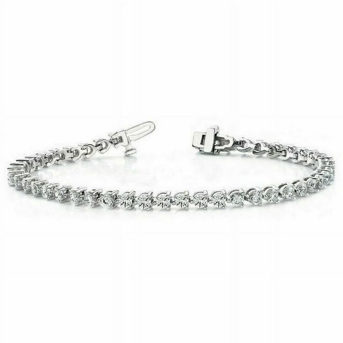 14K White Gold Tennis Bracelet F650962