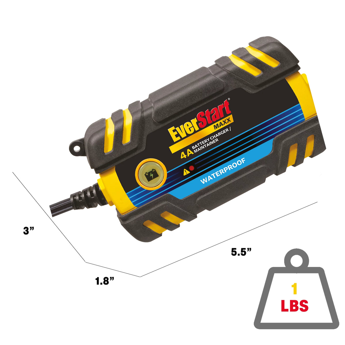 4 Amp Waterproof 12v Automotive and Marine Battery Charger L5623