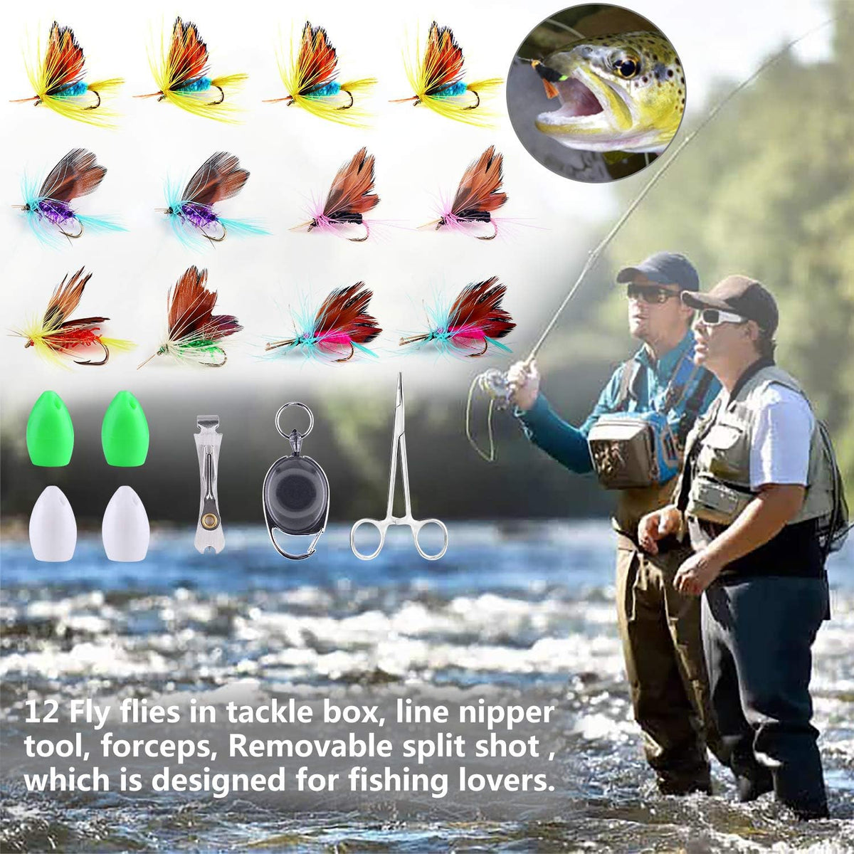 4 Piece Graphite Fly Rod and Reel Combo Starter Kit with Carrier Bag F9214