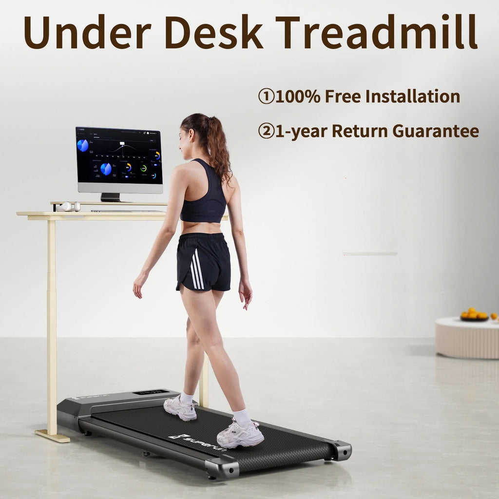2 in 1 Under Desk Treadmill with Remote Control and LED Display U488277