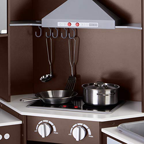 Kids Corner Wooden Kitchen Toy Playset with Stove, Oven, Sink, Fridge and Accessories J26089