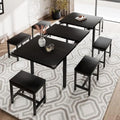 5-Piece Extendable Dining Table Set with 2 Benches and 2 Stools D876