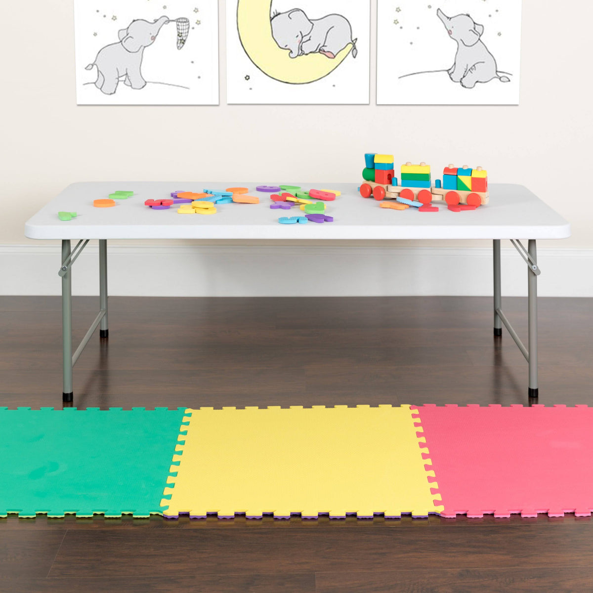 Granite White Plastic Folding Table M623476