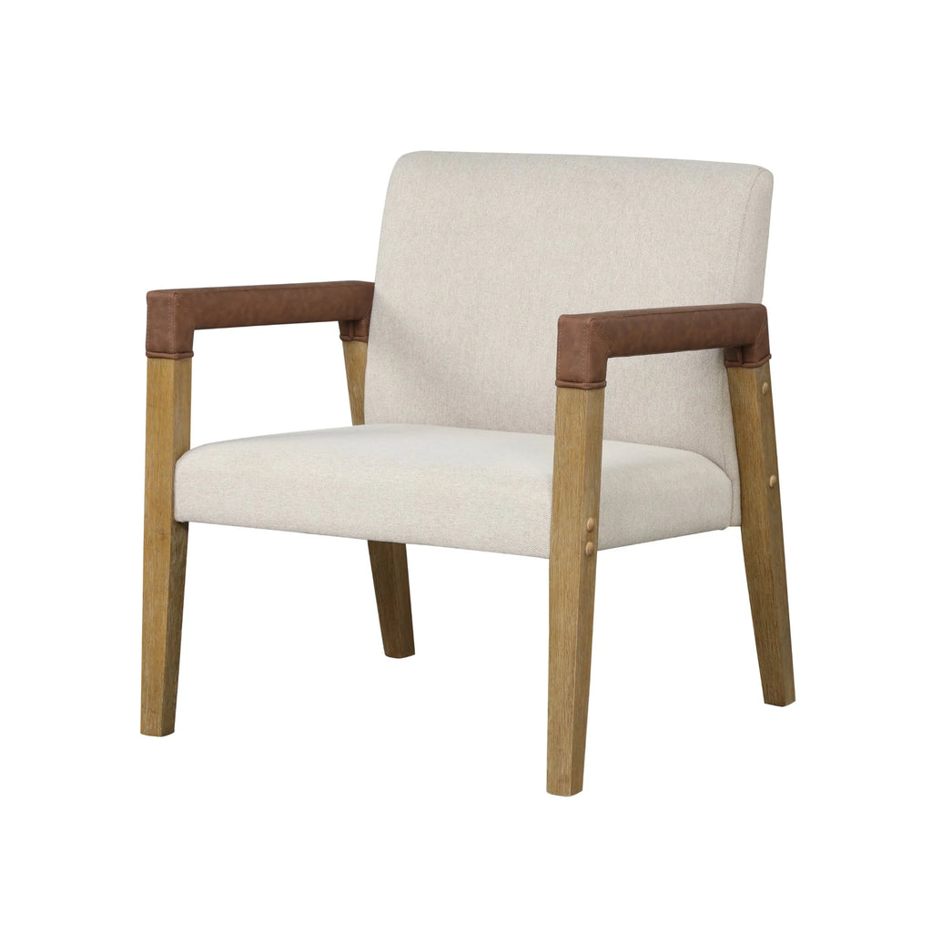 Natural Flax Upholstered Accent Chair with Arms N151914