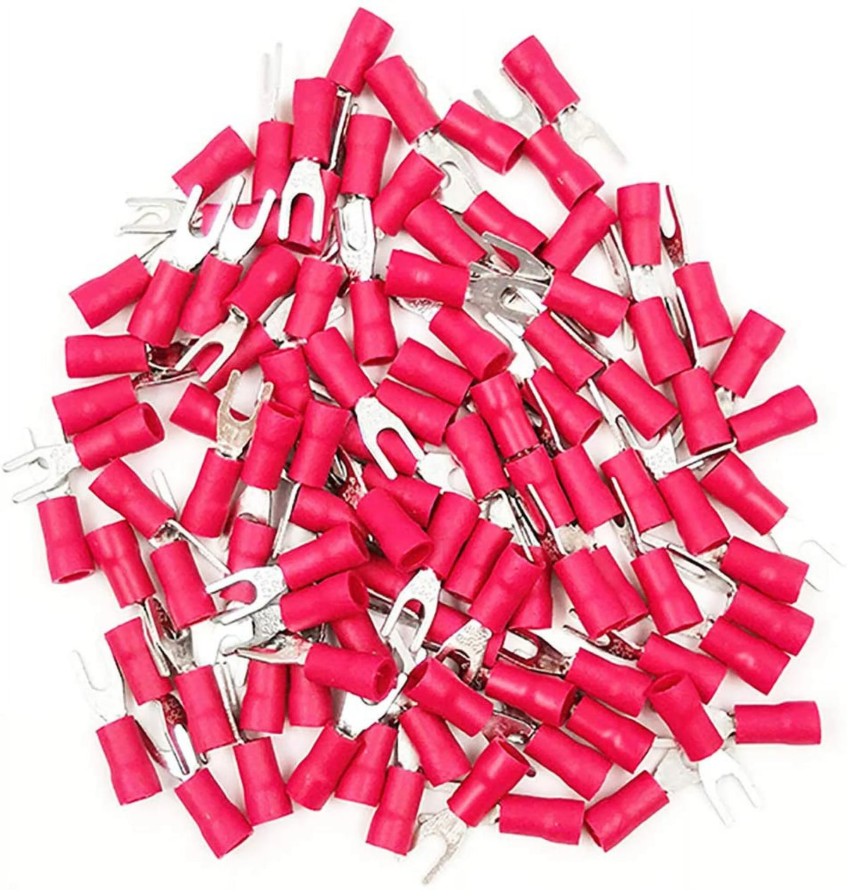 Red Insulated Fork Spade Wire Connector 500PCS 18-22AWG K405