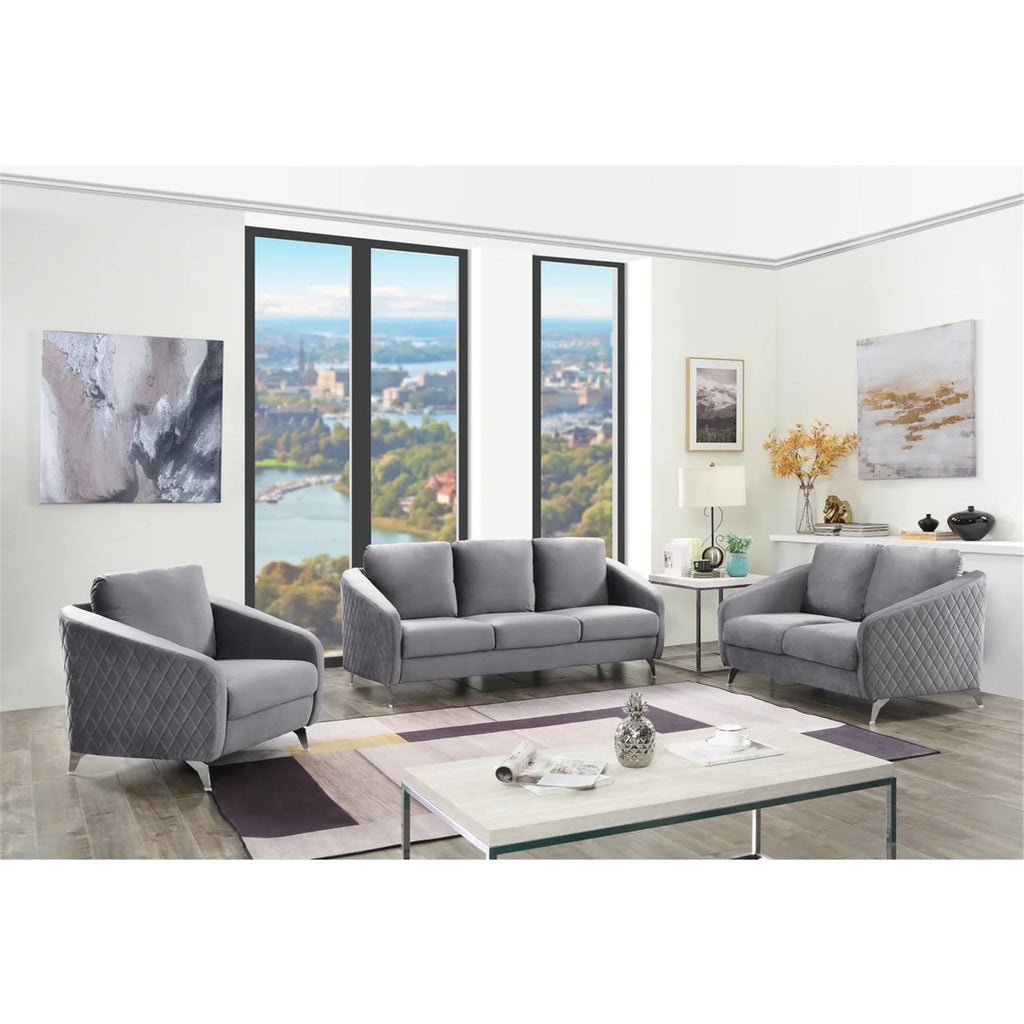 Gray Velvet Loveseat Couch U143