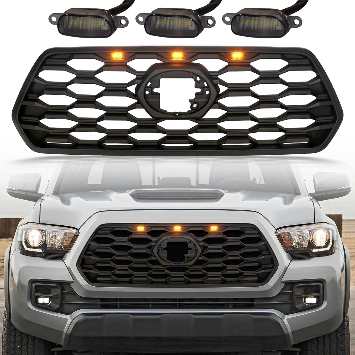 Front Grill with Grey Letters and Amber Lights U417840