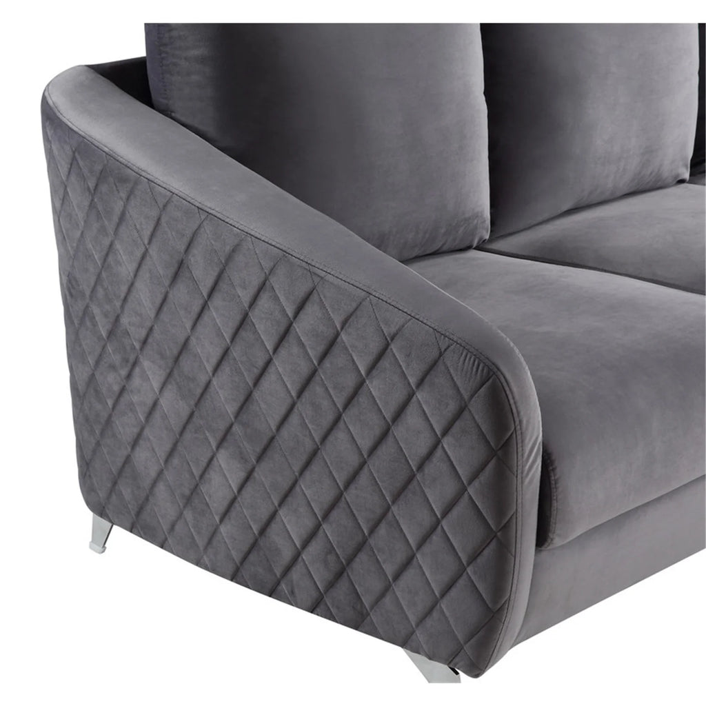 Gray Velvet Loveseat Couch U143