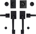 Matte Black Double Door Handleset with Keyed Entry and Dummy Handle Lever (2 Pack) U33382