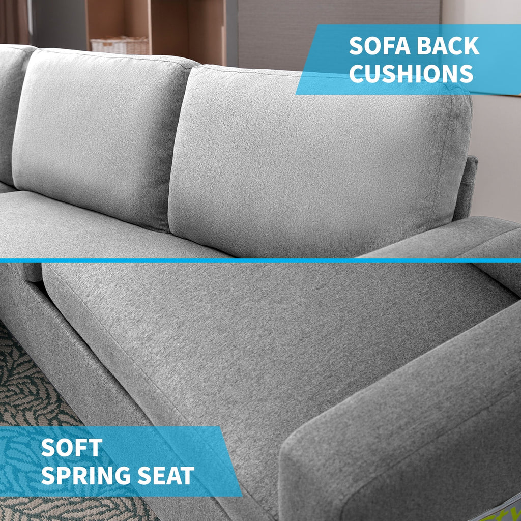 Light Gray L-Shaped Sectional Sofa with Storage Ottoman Z567