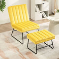 Adjustable Faux Velvet Accent Chair with Ottoman F24682