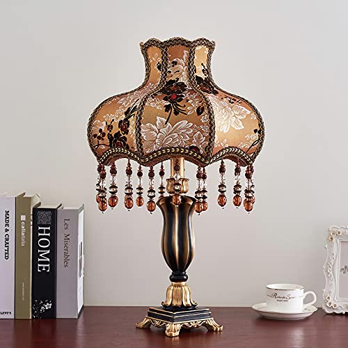 Brown Handmade Fabric Shade Table Lamp I5577