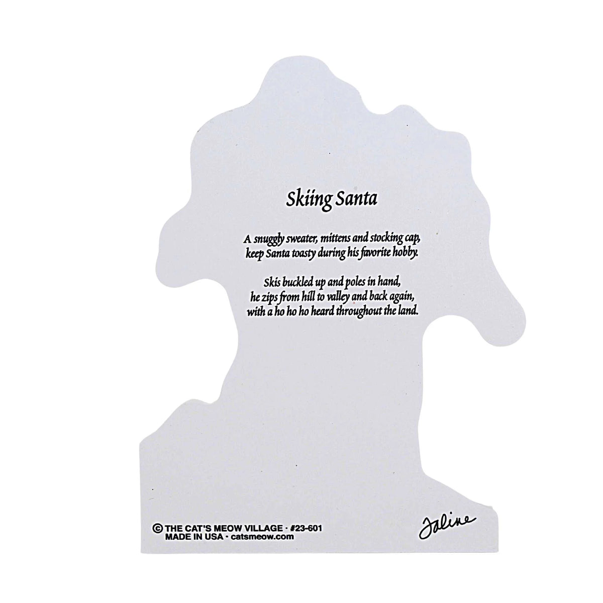 Skiing Santa Wood Figurine 5.75 Inch A950886