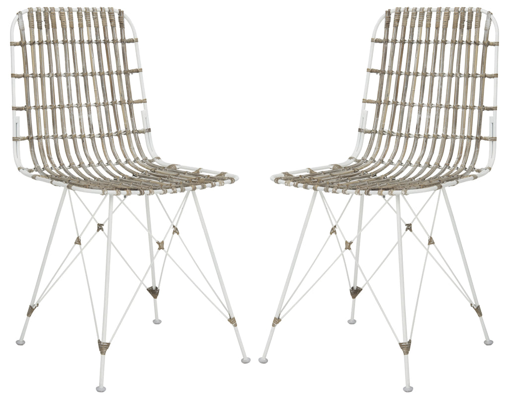 White Wash Wicker Dining Chair Set of 2 G1845