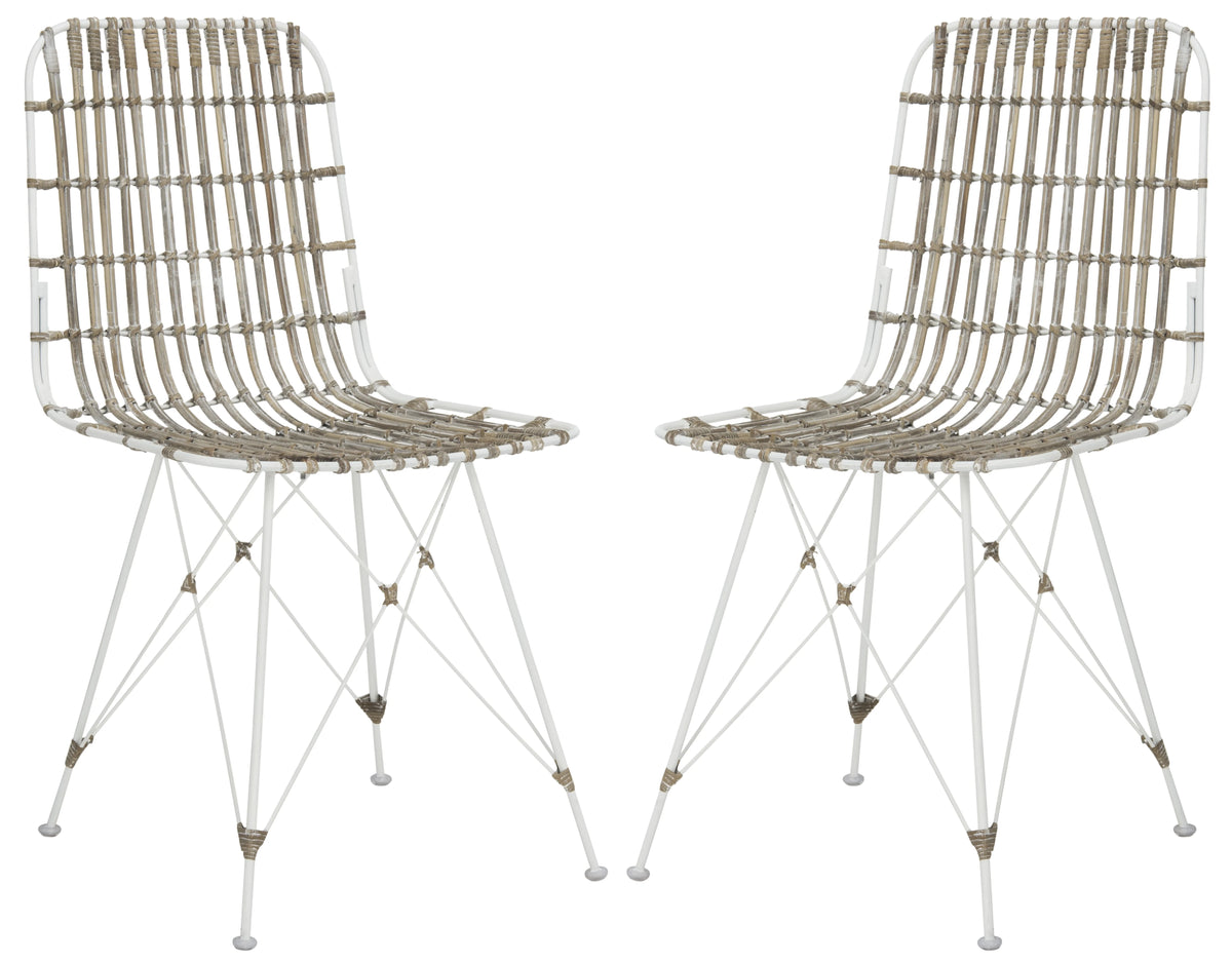White Wash Wicker Dining Chair Set of 2 G1845