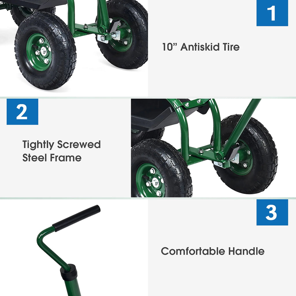 Garden Cart Rolling Work Seat K650892