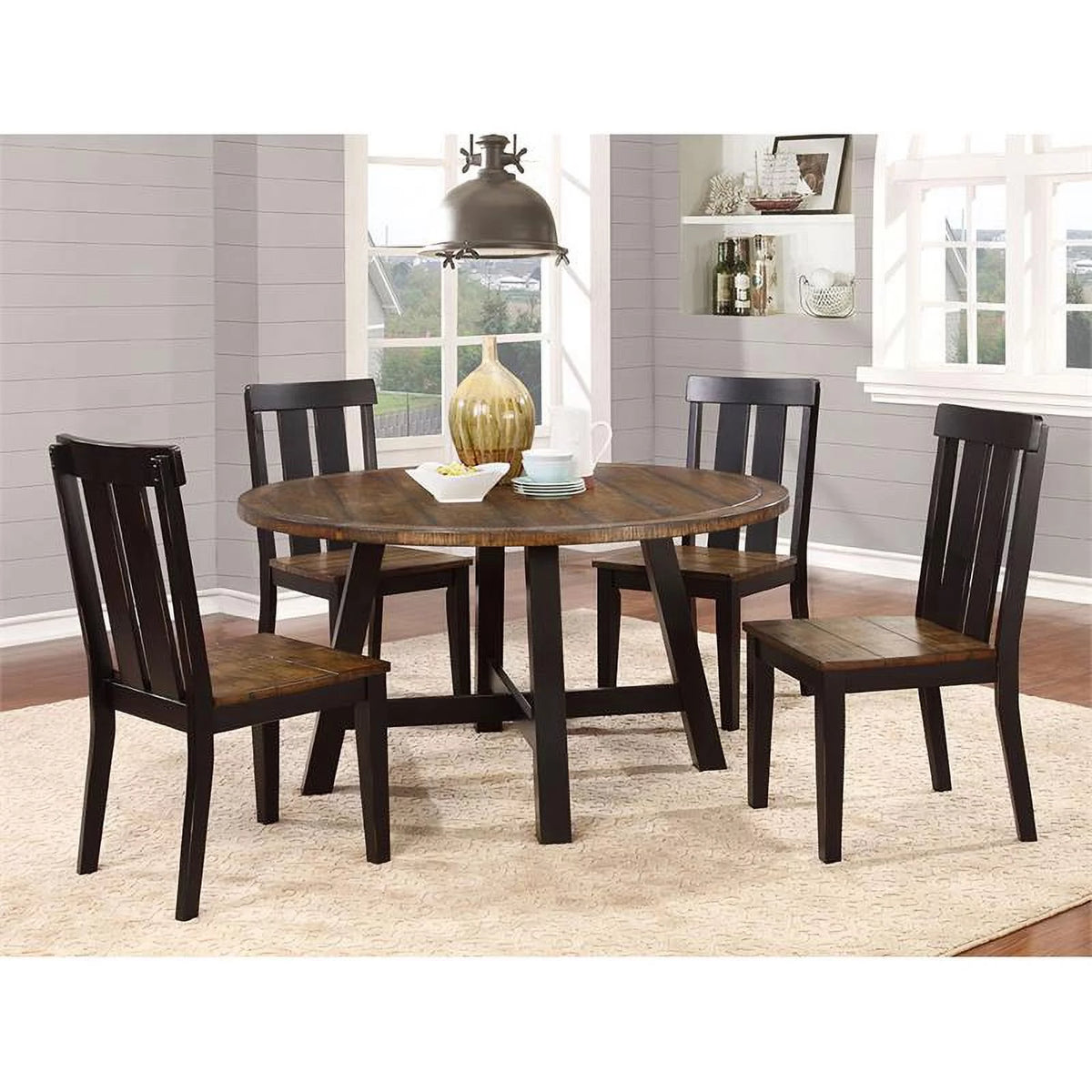 Black Wood Dining Chair Set of 2 M9891