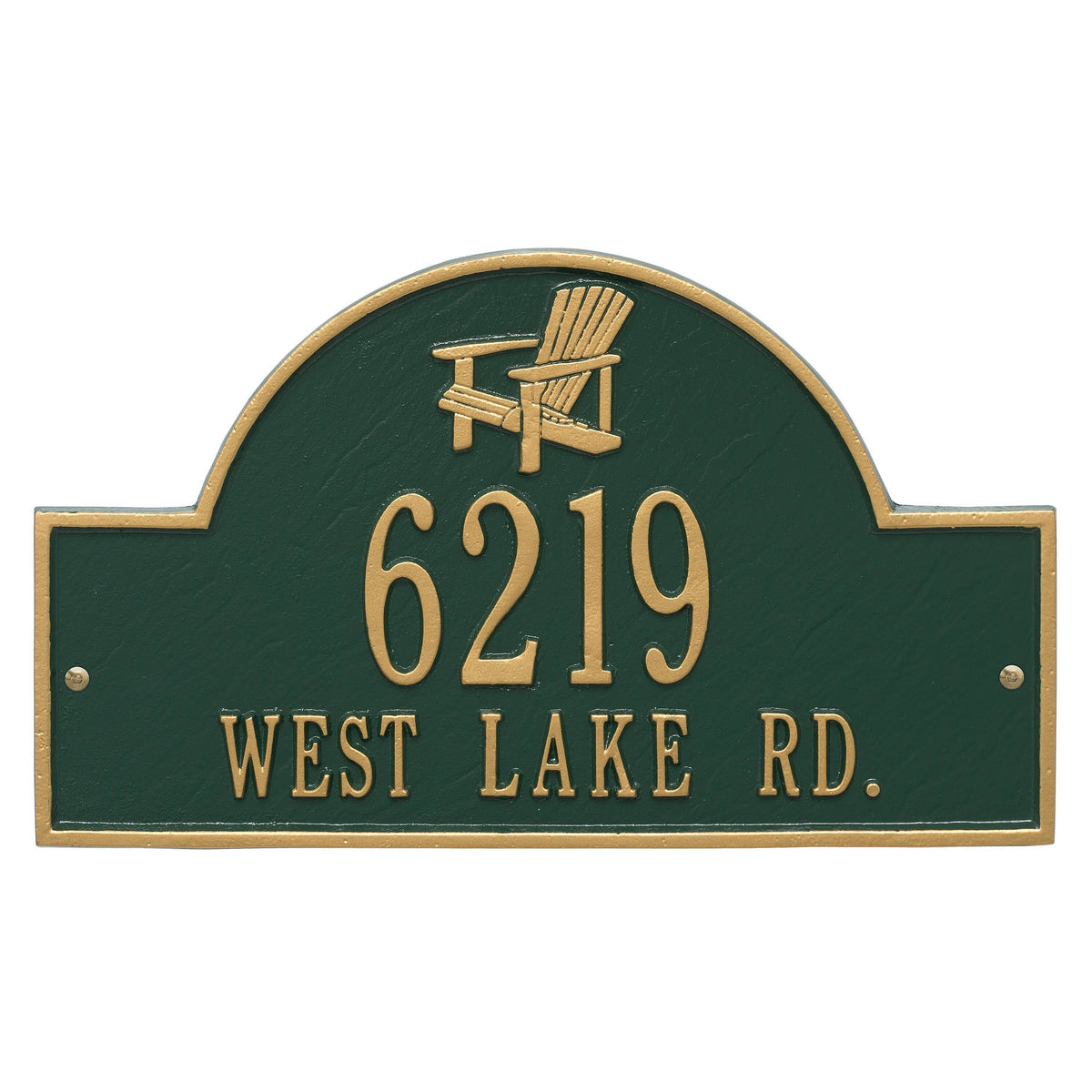 Green & Gold Adirondack Arch Plaque R424488