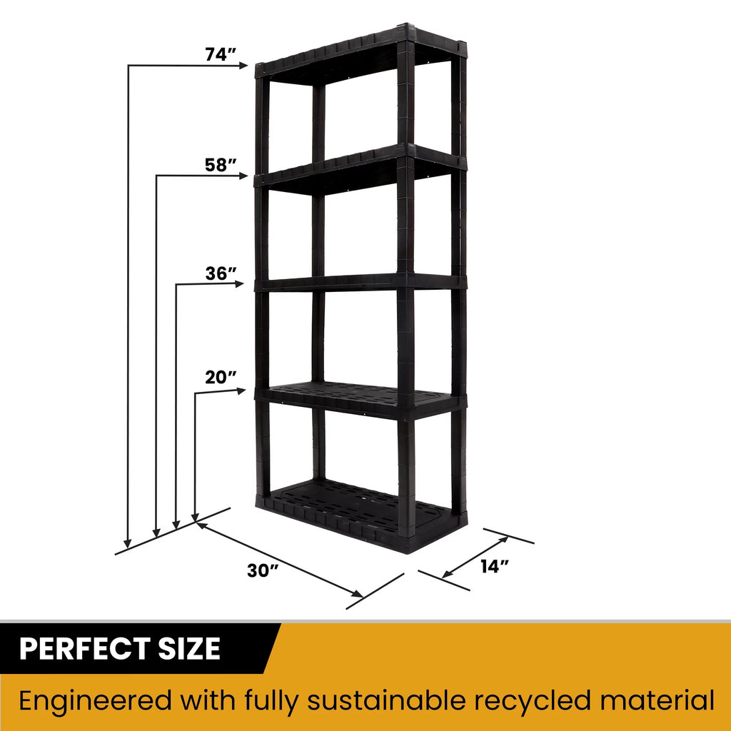 5-Tier Black Shelving Unit T765678