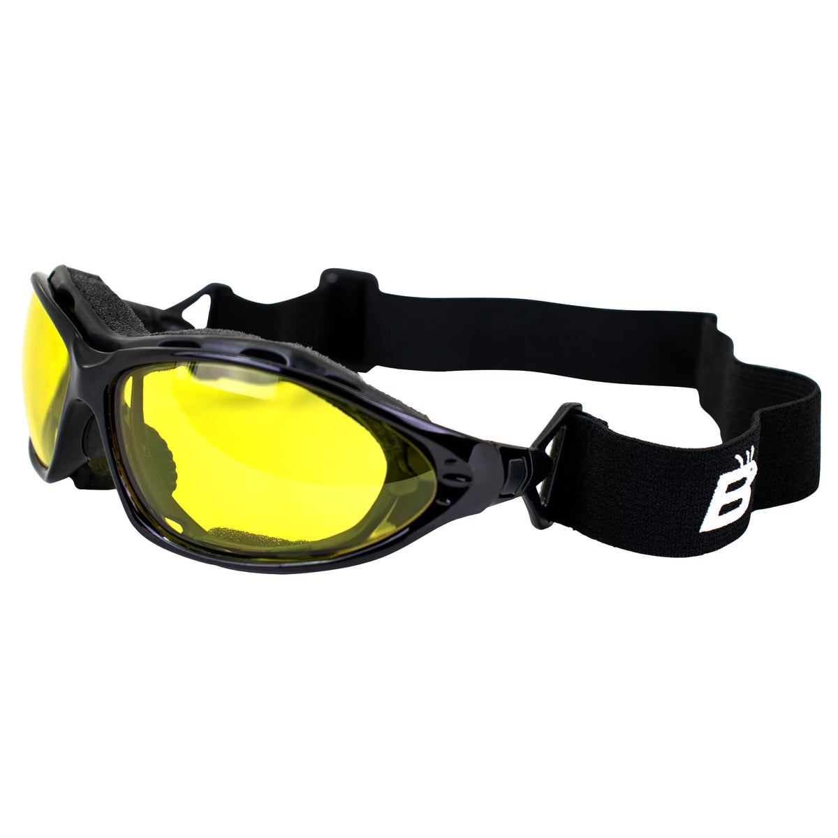 2 Pairs Padded Motorcycle Glasses Convertible to Goggles Shatterproof UV400 Black I85376