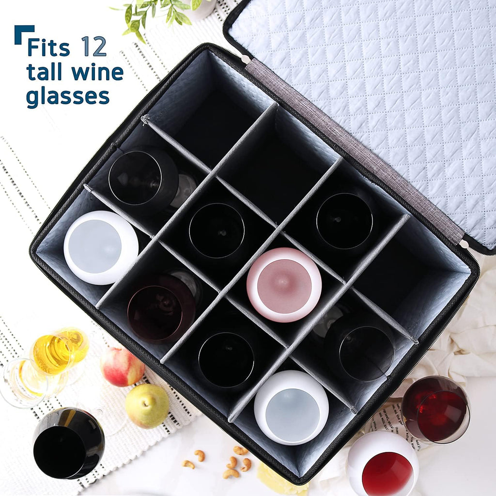 7-Pc. Hard Shell Stackable Storage Containers for Dinnerware with Dividers & Handles U86924
