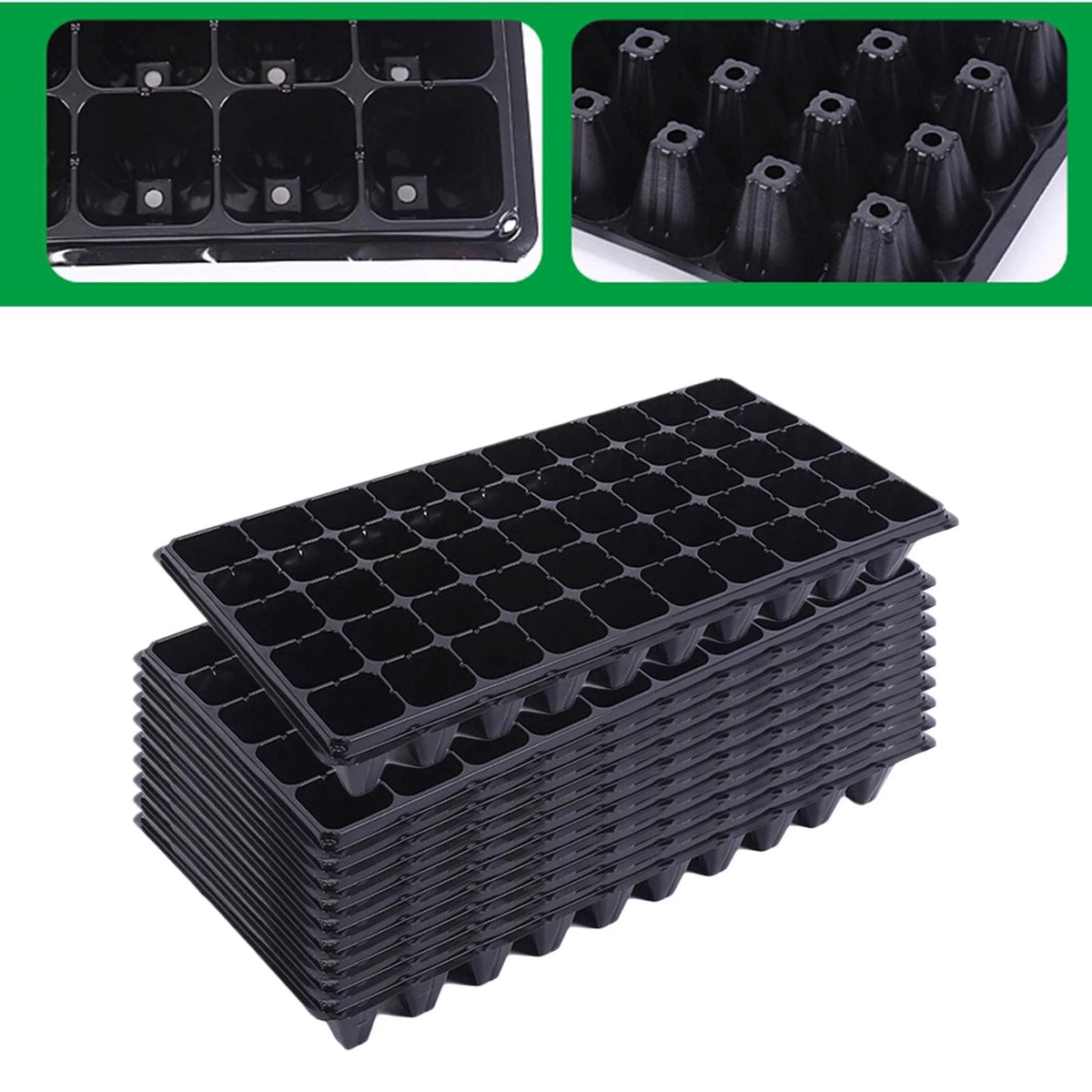 10 Pieces Seedling Trays with Holes Y196621