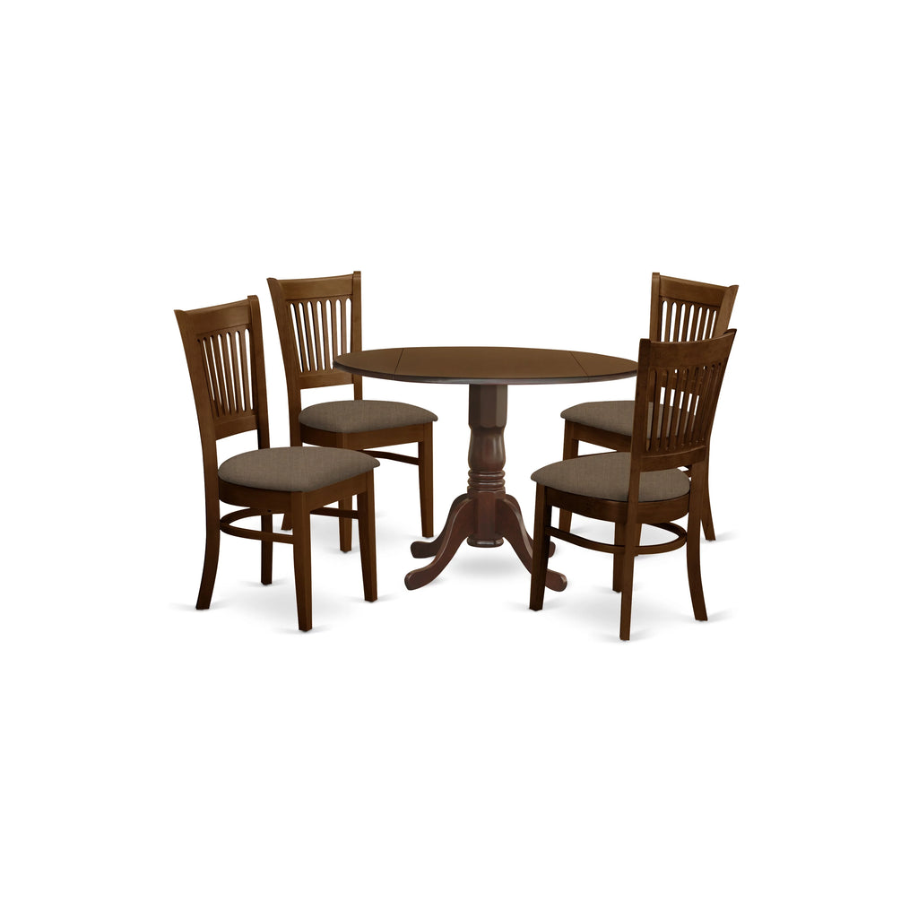 5 Pc Dinette Table with 2 Drop Leaves and 4 Seat Chairs Q164525